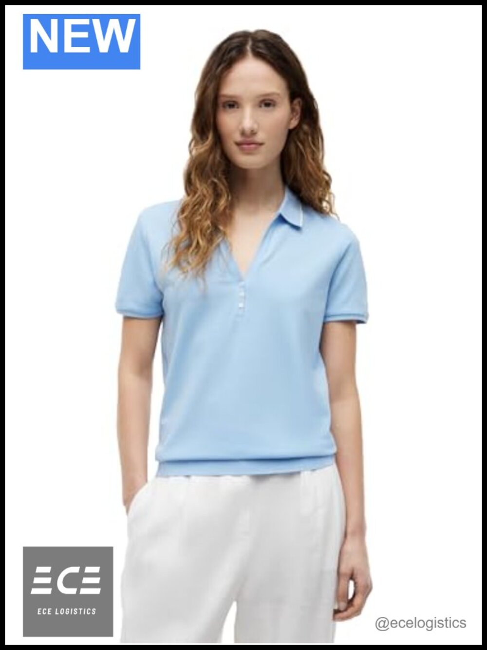 Tommy Hilfiger Women's Cotton Stretch Henley Polo Shirt Regular Fit